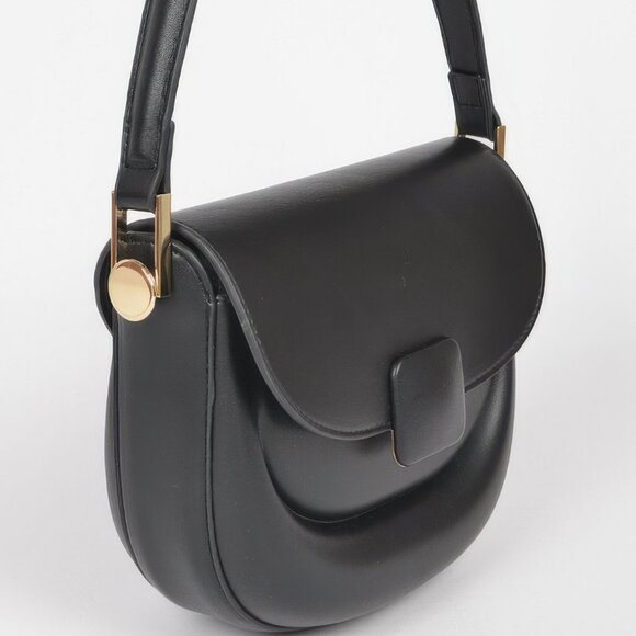 Faux Leather Top Handle Flap Bag - Picture 2 of 4
